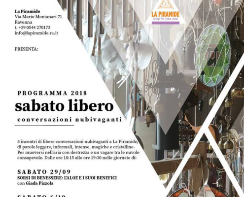 Sabato Libero Eventi La Piramide settembre e ottobre 2018