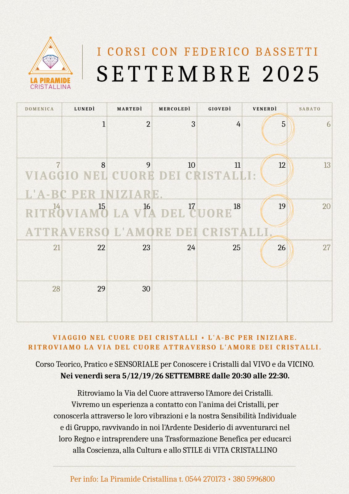 Corsi con Federico Bassetti Autunno 2025