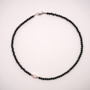 Collana in Spinello Sfaccettato e Perla 41,5 cm
